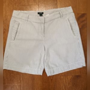 J Crew light blue and white striped shorts size 4